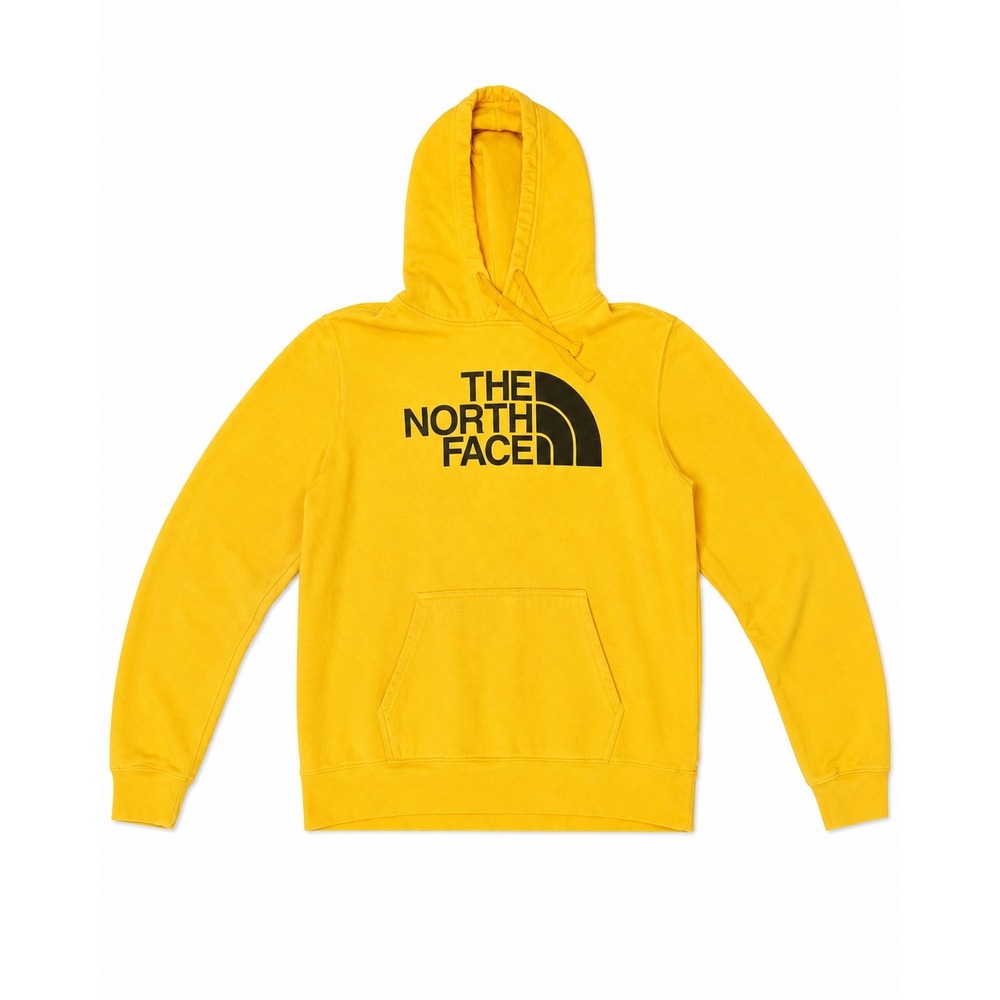 The North Face Men's XL Yellow Half Dome Logo Pullover Hoodie Sweatshirt